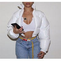 Thumbnail for Solid Color Short Cotton Jacket - White / S - Jackets