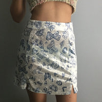 Thumbnail for Butterfly Print Double Slits Skirt - Skirts