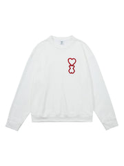 Embroidery Heart Bear Sweatshirt