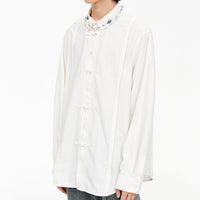 Thumbnail for Solid Color Lapel Long Sleeve Shirt