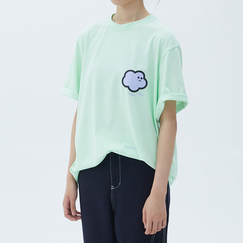 Cloud Print Loose T-shirt - T-Shirt