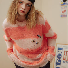 Round Neck Loose Knitted Sweater
