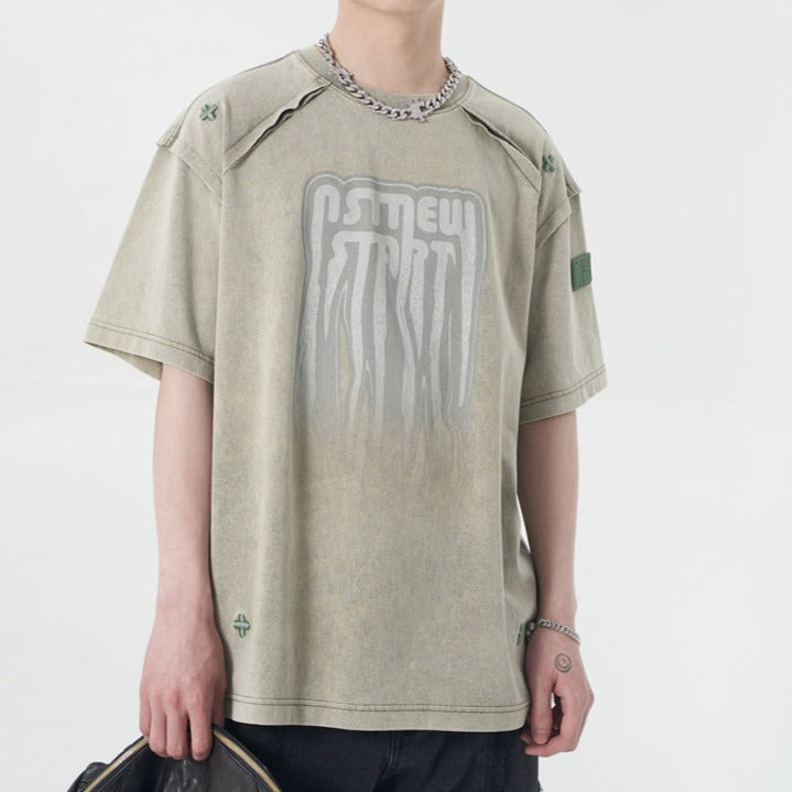 Oversized Inverted Seam T-shirt - T-Shirt