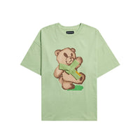 Thumbnail for Scarf Bear Short-Sleeved T-shirt - Green / L - T-Shirt