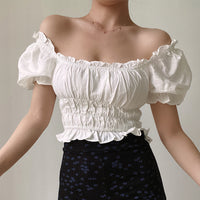 Thumbnail for Square Neck Pleated Crop Top - crop top