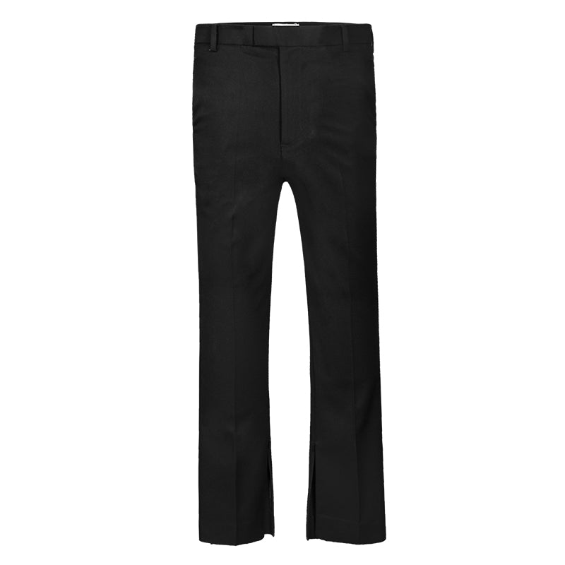 Solid Color Suit Pants - Black / S