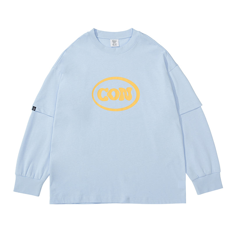 Baseball Long Sleeve Sweatshirt - Light-Blue / M