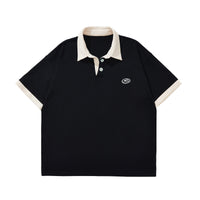 Thumbnail for Oversize Short-Sleeved Polo Shirt - Black / M