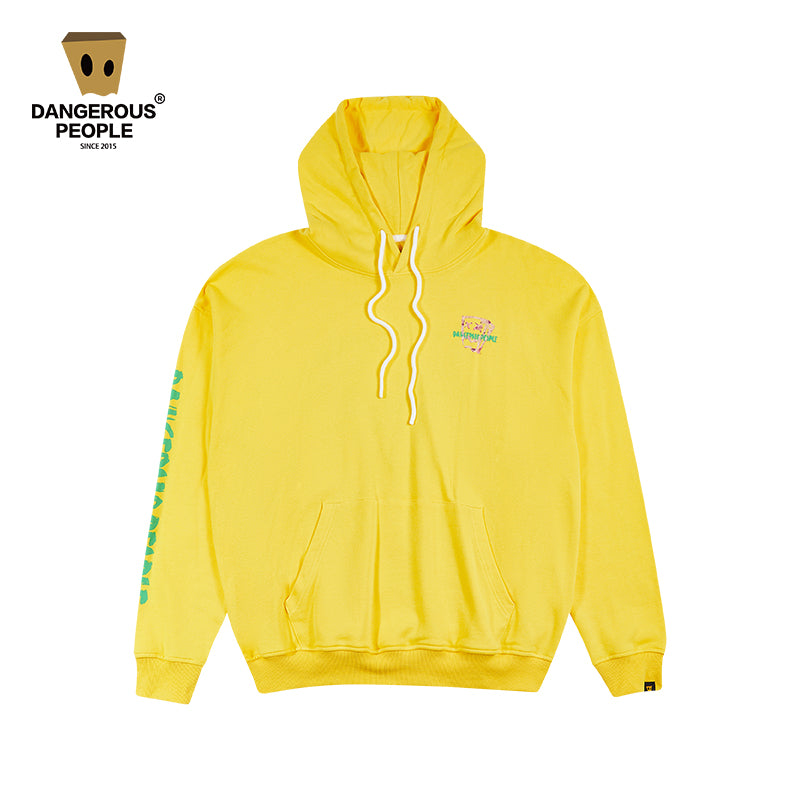 Fashion Brand DSP Paper Bag Couple Loose Hoodie - Yellow / L