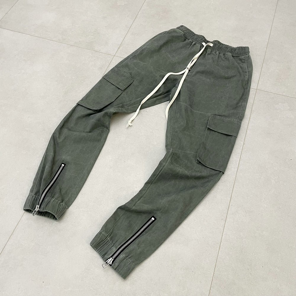 Ankle-Zip Cargo Pants - Army-reenG / M