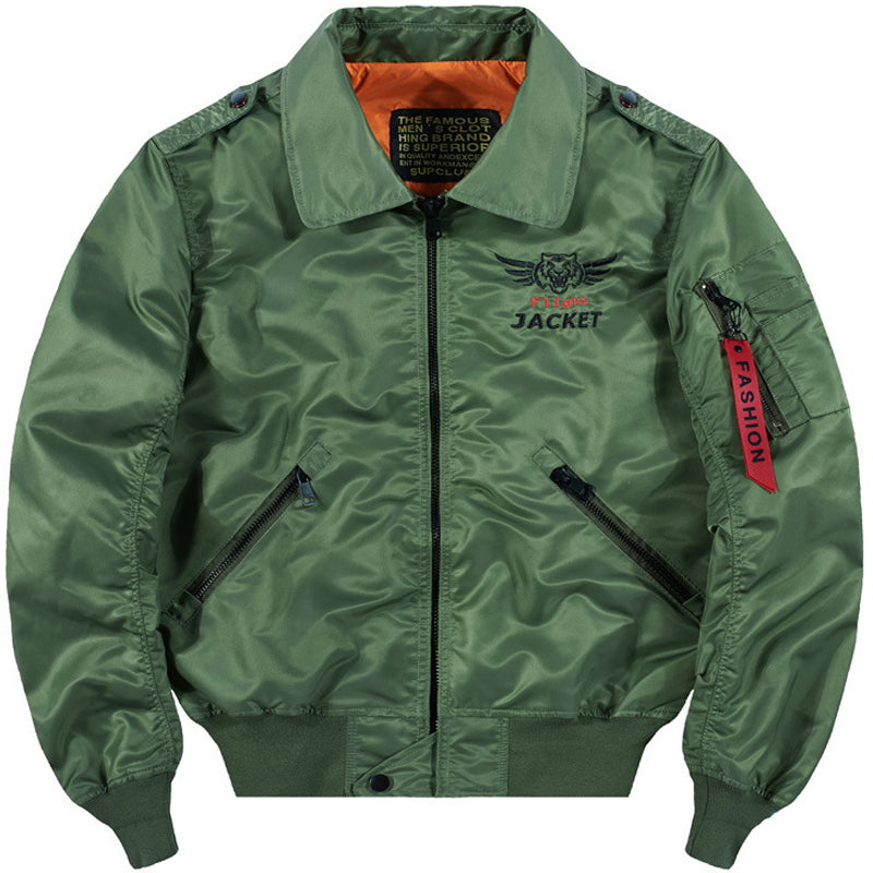 Baseball Collar Loose Bomber Jacket - Green / M - Jackets