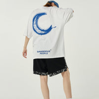 Thumbnail for Printed Moon Short Sleeve T-shirt - T-Shirt