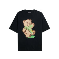 Thumbnail for Scarf Bear Short-Sleeved T-shirt - Black / S - T-Shirt