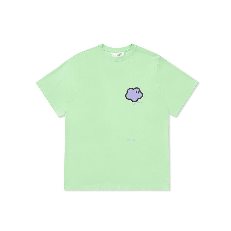 Cloud Print Loose T-shirt - Green / XXL - T-Shirt
