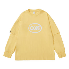 Baseball Long Sleeve Sweatshirt - Gray-Yellow / XS