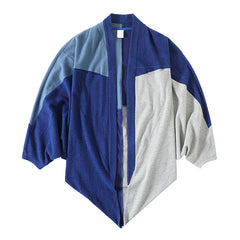 Cocoon Shaped Long Shape Cardigan - Blue / M