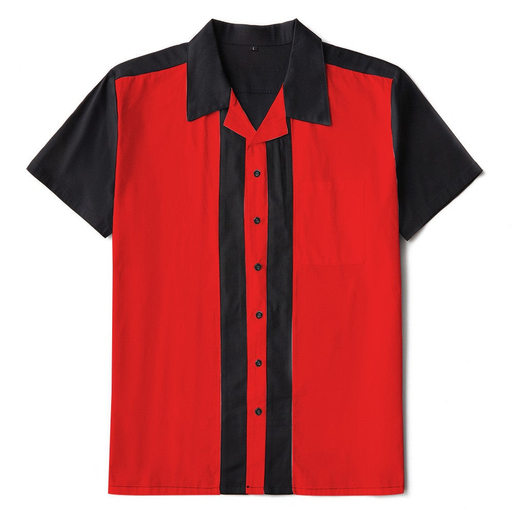 Double Color Short Sleeve Shirt - Red-Black / XL - Shirts