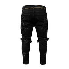Slim-Fit Ripped Ankle-Tied Pants