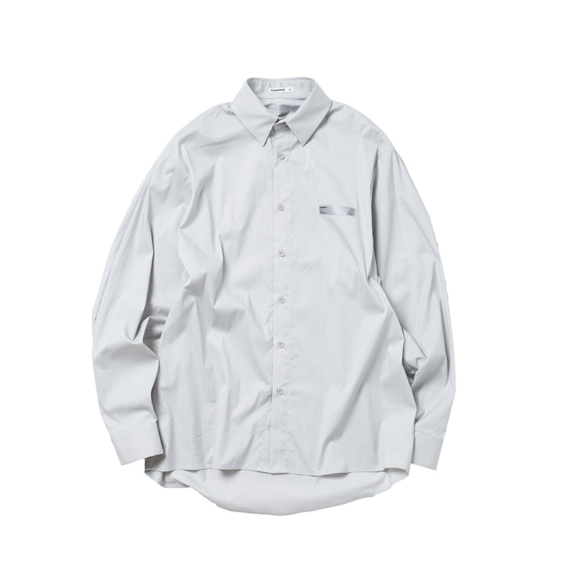 Solid Color Reflective Label Shirt - Gray / XL