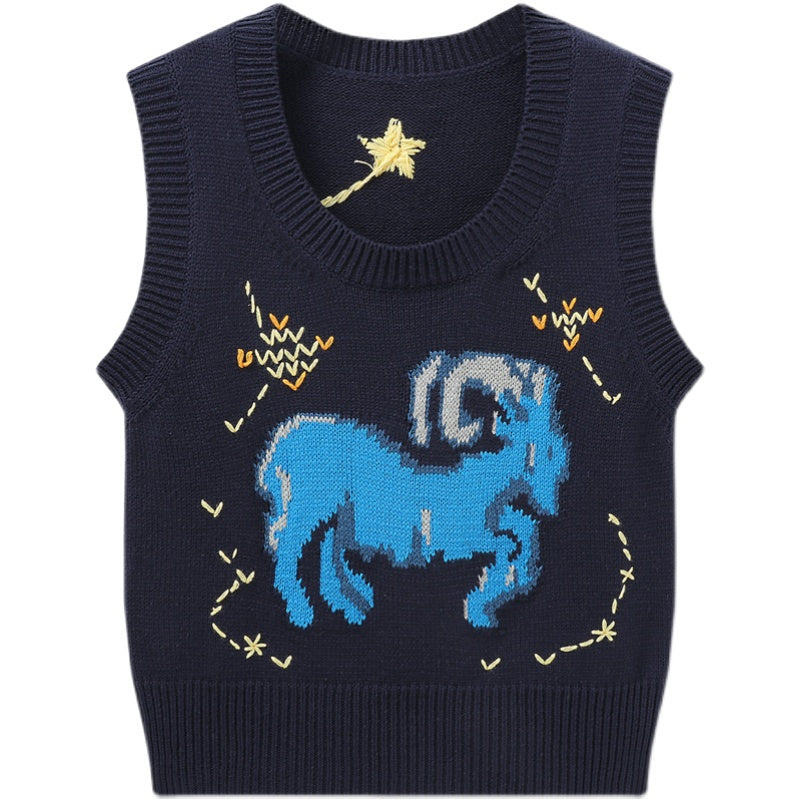 Aries Starry Sky Knitted Vest - One Size / Black