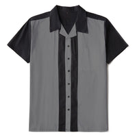 Thumbnail for Double Color Short Sleeve Shirt - Gray-Black / XL - Shirts