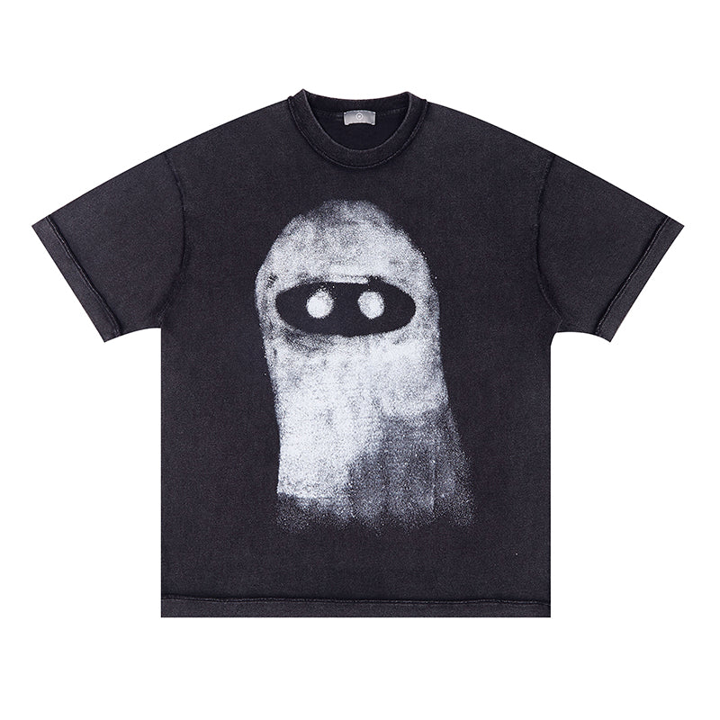 Worn Balaclava Printed Loose T-shirt - T-Shirt