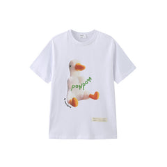 Ponpom Duck Round Neck T-Shirt - White / XL