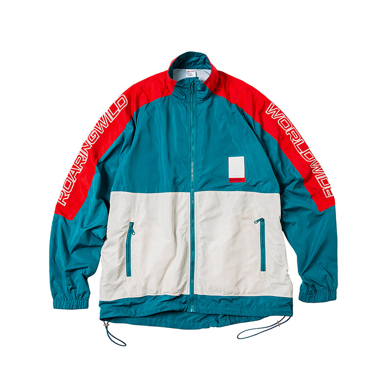 Oversize Patchwork Sports Jacket - Lake-Blue / M
