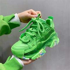 Comfortable Colorful Platform Shoes - Green / 35