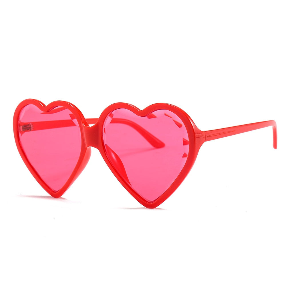 Heart Shaped Sunglasses - Pink / One Size