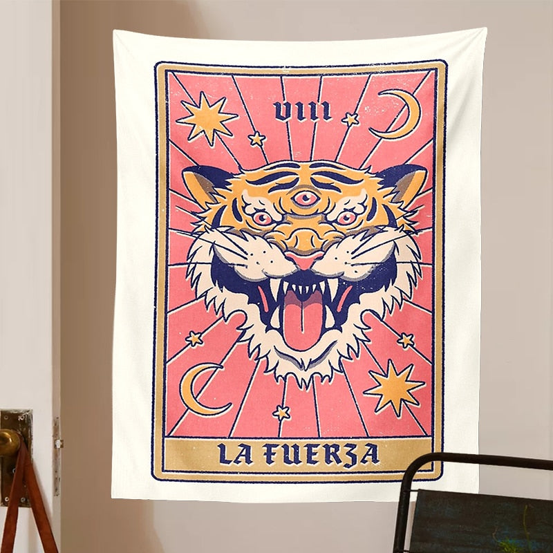 Tarot Tapestry Sun Moon Tiger Wall - Canvas