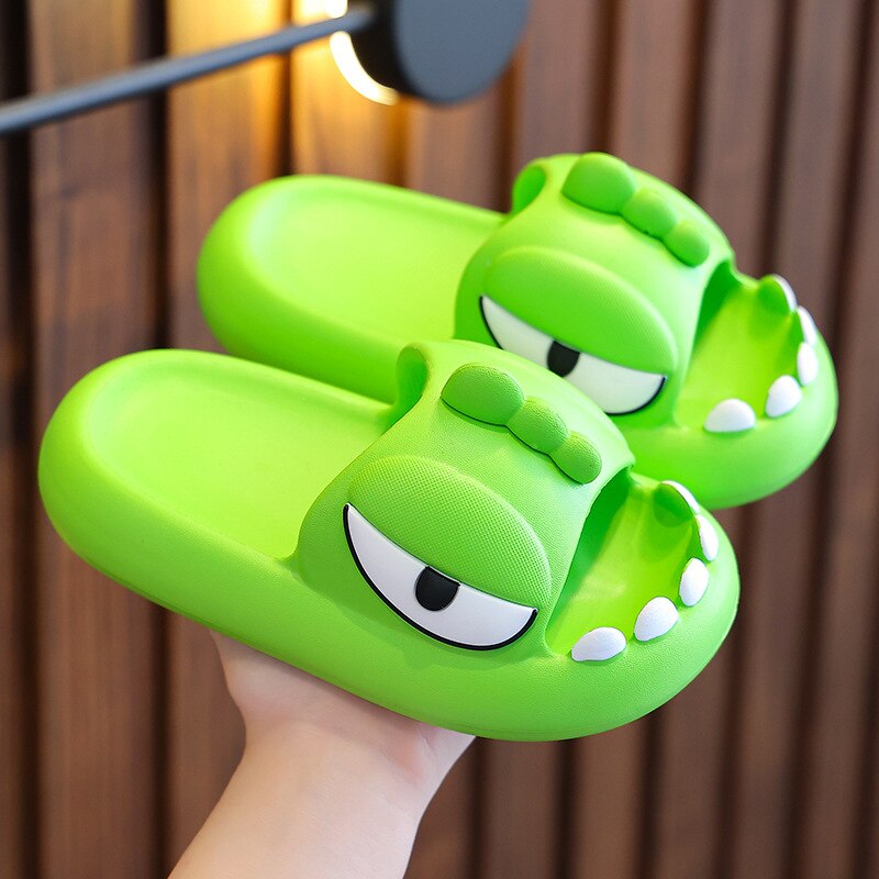 Cute Cartoon Monster Slippers - Bright-Green / 170(insole