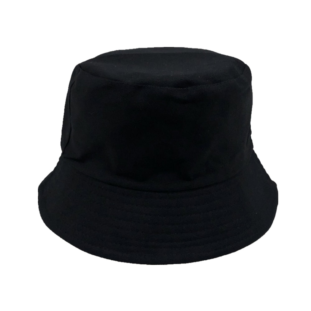 Funny Embroidered Foldable Bucket Hat - Black/Solid / One