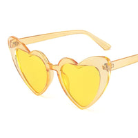 Thumbnail for Heart Big Frame Eyewear Sunglasses - Light Yellow / One Size