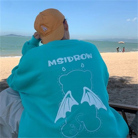 Msidrow Reflective Bear With Wings Sweatshirt - Blue / M -