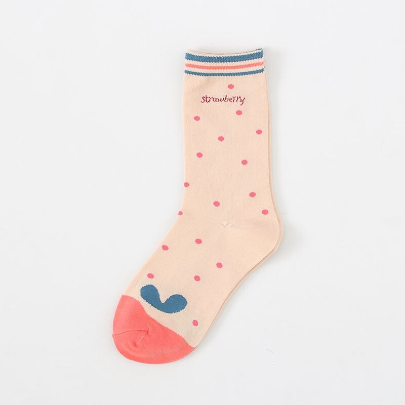 Cute Pink Strawberry Socks - Light Pink- / 34-43