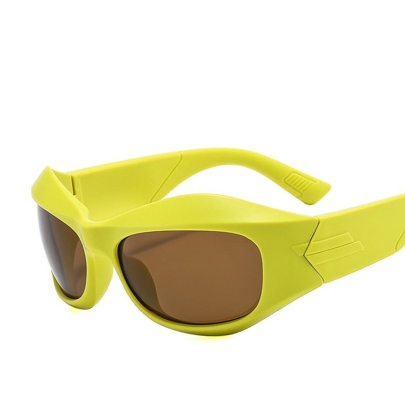 Square Sports Sunglasses - Yellow / One Size