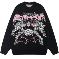 Thumbnail for Spider Knitted Sweater - Black / M