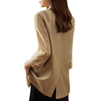 Thumbnail for Elegant Lapel Button Pockets Long Sleeve Blazer