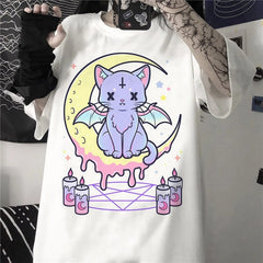 Pastel Goth Cartoon Harajuku T-shirt - T-shirts