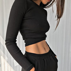 Basic Solid Long Sleeve Top