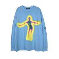 Thumbnail for Psychedelic Oversized Sweatshirt - Blue / M