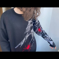 Thumbnail for Spider Stripes Knitted Sweater - sweater
