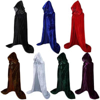 Thumbnail for Solid Color Velvet Gothic Hooded Cloak