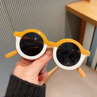Thumbnail for Vintage Round Double Color Sunglasses - Yellow White