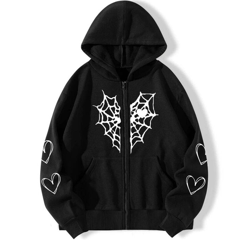 Gothic Oversize Jacket with Hood - Black 3 / S - jacket hood