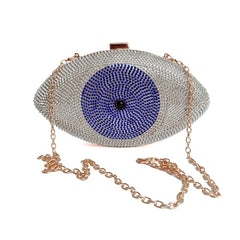Protective Eye Shoulder Bag With Chain - Blue-White / One