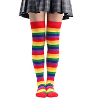 Thumbnail for Colorful Rainbow Striped Long Socks - Socsks