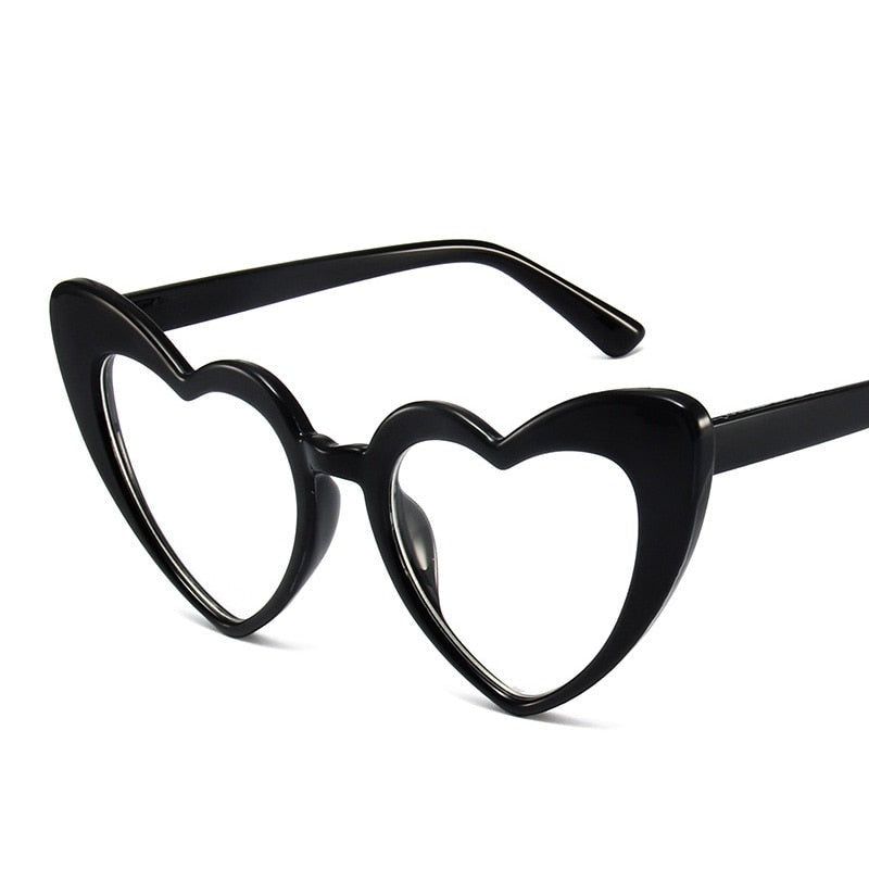 Heart Big Frame Eyewear Sunglasses - Black / One Size