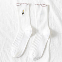 Thumbnail for Cute Daisy Flower Socks - White / One Size